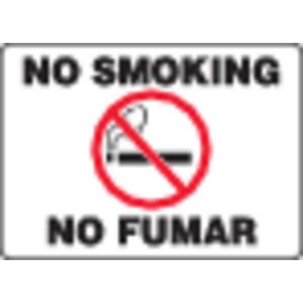 Accuform No Smoking Sign, 10" H, 14 in W, Rectangle, English, Spanish, SBMSMK948MVA - SBMSMK948MVA