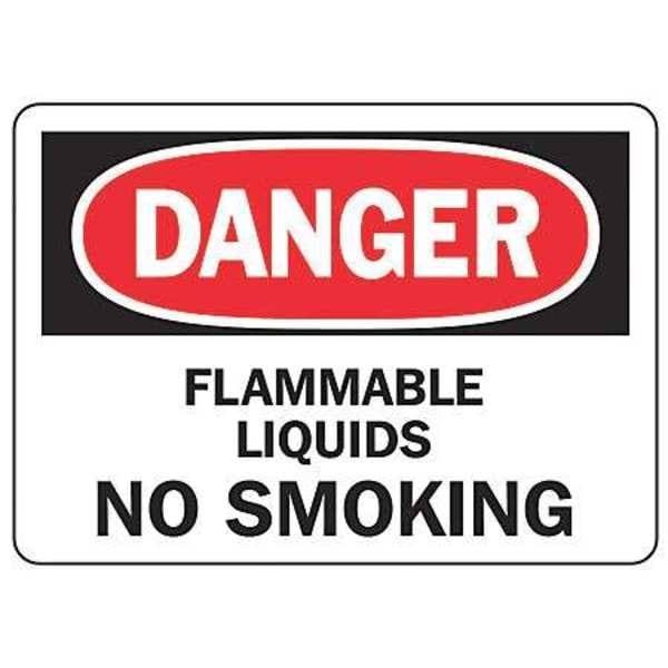 Accuform Danger No Smoking Sign, 7" H, 10" W, Rectangle, English, MCHL149VA - MCHL149VA