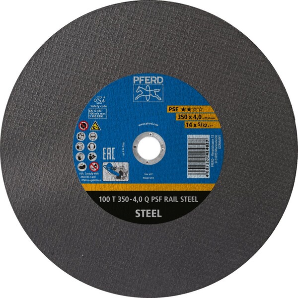 Pferd PFERD Large Diameter Cut-Off Wheel 14in x 1/8 x 1, PSF RAIL STEEL, Q, Aluminum oxide - 64405