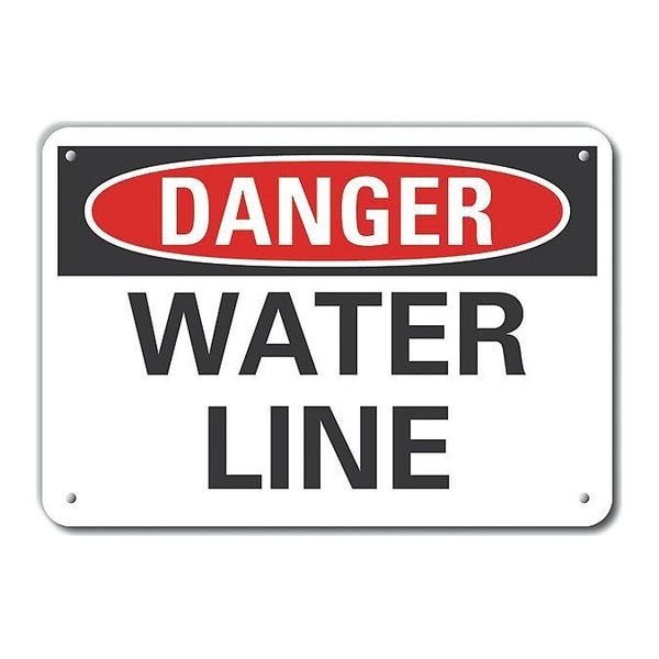 Lyle Danger, Water Line, 14 in W x 10 in H, Horizontal Rectangle, Aluminum, LCU4-0334-NA_14X10 - LCU4-0334-NA_14X10