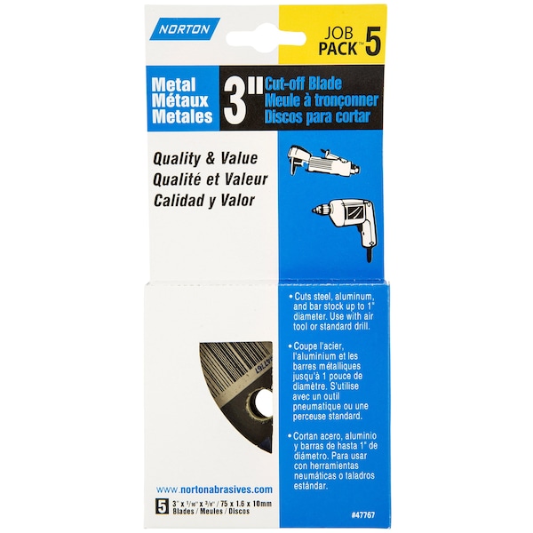 Norton Co 3X1/32X3/8 CUT-OFF BLADE-BX/100 - NR89011
