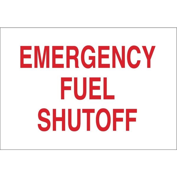 Brady Emergency Fuel Shutoff, 10" W x 7" H, Rectangle, Plastic, 95008 - 95008