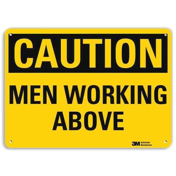 Lyle Caution, Men Working Above, 10 in x 14 in, Horizontal Rectangle, Aluminum, U4-1526-RA_14X10 - U4-1526-RA_14X10