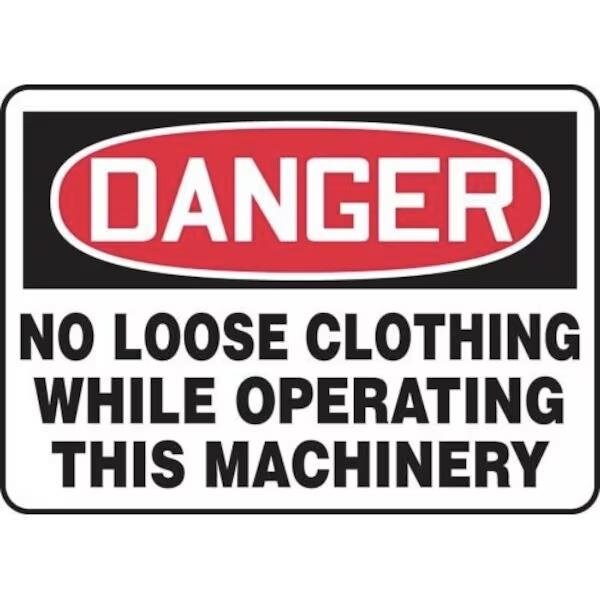 Accuform OSHA DANGER SAFETY SIGN  NO LOOSE MEQM145VS - MEQM145VS