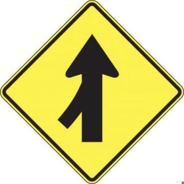 Accuform LANE GUIDANCE SIGN LEFT LANE MERGE FRW640HP - FRW640HP