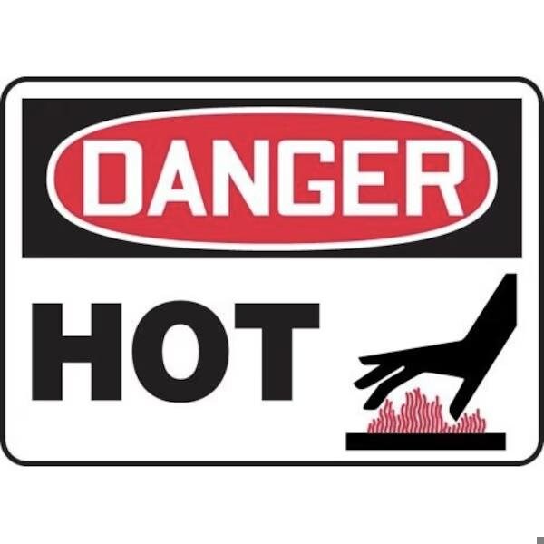 Accuform OSHA DANGER SAFETY SIGN HOT 5 X 7 MCHL123XV - MCHL123XV
