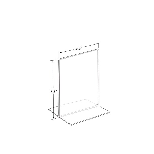 Azar Displays 5.5"W x 8.5"H Double-Foot Two Sided Sign Holder, PK10 - 152733