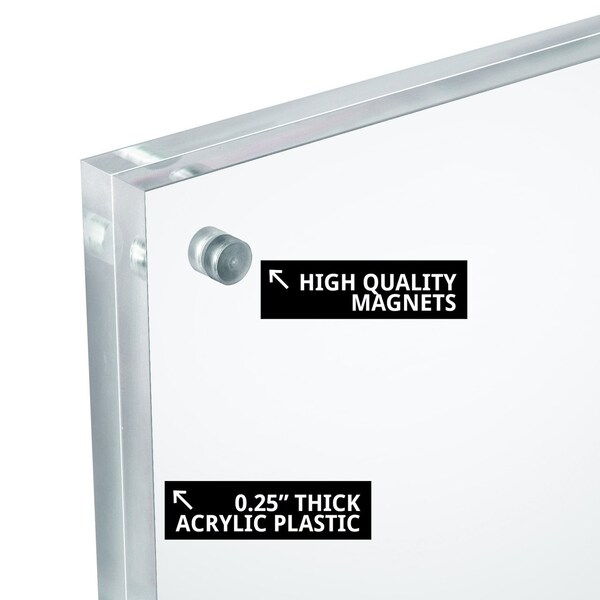 Azar Displays Acrylic 8.5'' x 11'' Block Frame on Acrylic Base with Magnet Closure and Rubber Bumpers - 104778