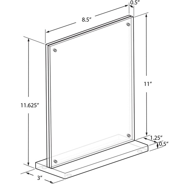 Azar Displays Acrylic 8.5'' x 11'' Block Frame on Acrylic Base with Magnet Closure and Rubber Bumpers - 104778