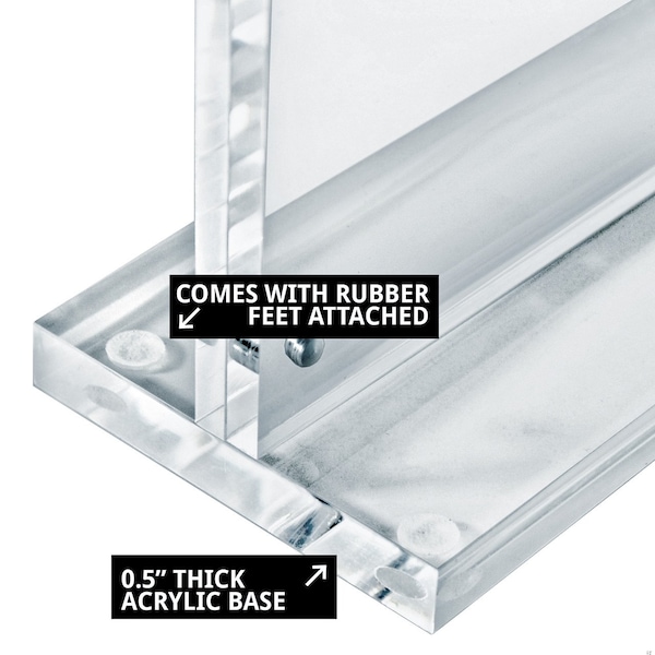 Azar Displays Acrylic 8.5'' x 11'' Block Frame on Acrylic Base with Magnet Closure and Rubber Bumpers - 104778