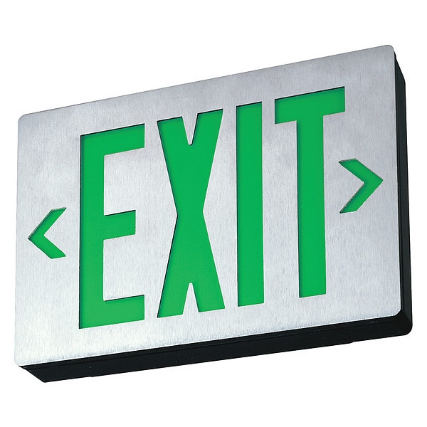 Lithonia Lighting Exit Sign, Black, 1 Face(s), LED, Universal Mount, Nickel Cadmium - LE S 1 G EL N SD