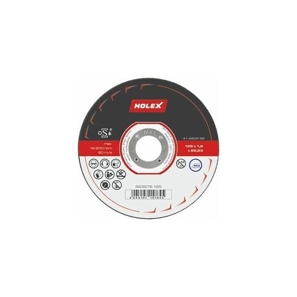 Holex Pro Cutting Disc for Steel and Stainless Steel, Extra Thin, Dia: 125 mm - 563575 125