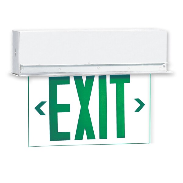 Beghelli LED Edge-lit Exit Sign, OL2HTLG2MCR-120277V - OL2HTLG2MCR-120277V