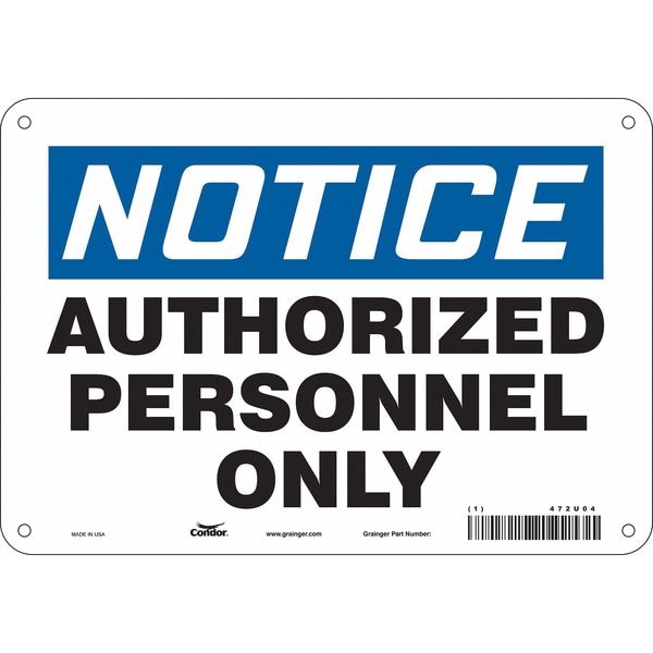 Condor Safety Sign, 7 in Height, 10 in Width, Polyethylene, Vertical Rectangle, English, 472U04 - 472U04