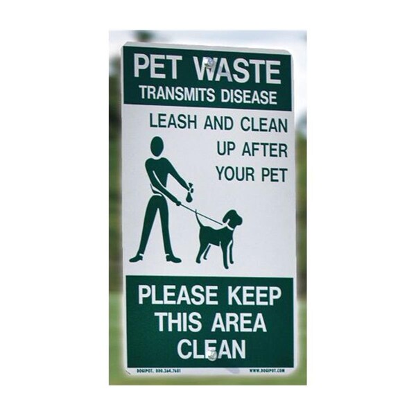 Dogipot Aluminum Pet Waste & Leash Sign, Green - DO87359