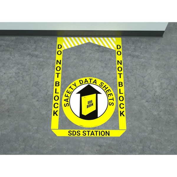 Creative Safety Supply SDS, Safety Data Sheet Station, Center Floor Sign Size, 16in, Bundle Dimensions, 48in W x 38.5in H - FS44008-16-48