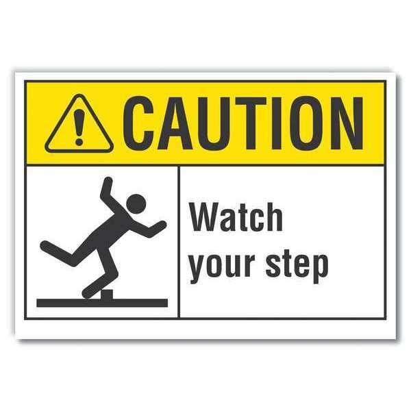 Lyle Caution Sign, 7 in H, 10 in W, Reflective Sheeting, Vertical Rectangle, English, LCU3-0097-RD_10x7 - LCU3-0097-RD_10X7