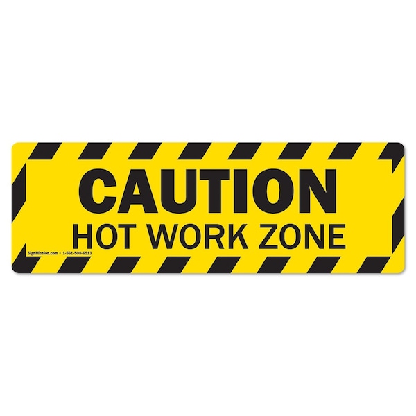 Signmission Caution-Hot Work Zone 18in Non-Slip Floor Marker, 3PK, 16 in L, 16 in H, FD-2-R-16-3PK-99863 - FD-2-R-16-3PK-99863