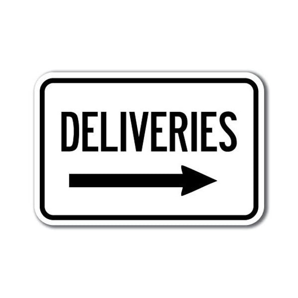 Signmission Safety Sign, 12 in Height, Aluminum, 18 in Length, Delivery Signs - Del right - A-1218 DELIVERY SIGNS - DEL RIGHT
