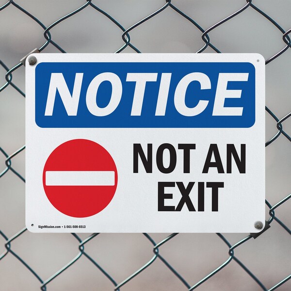 Signmission Exit Sign, Plastic, 14 in W, 10 in H, Not An Exit - OS-2PACK-NS-P-1014-L-15164