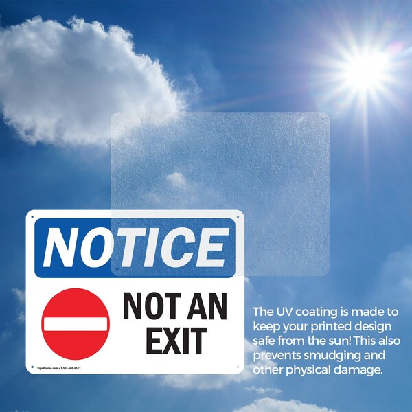 Signmission Exit Sign, Plastic, 14 in W, 10 in H, Not An Exit - OS-2PACK-NS-P-1014-L-15164