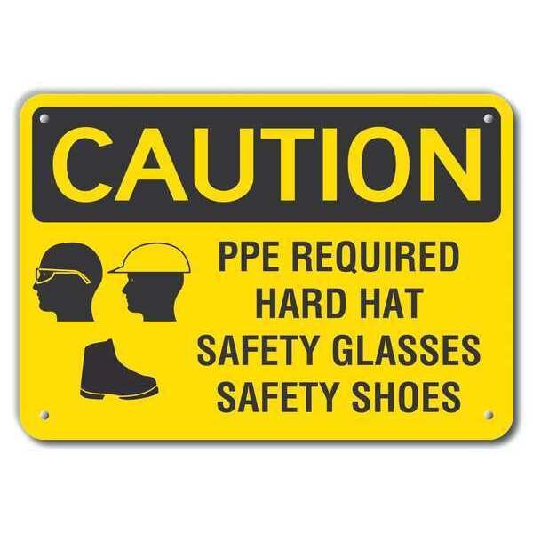 Lyle Caution Sign, Recycled Aluminum, 10 in. H, LCU3-0191-RA_14x10 - LCU3-0191-RA_14X10