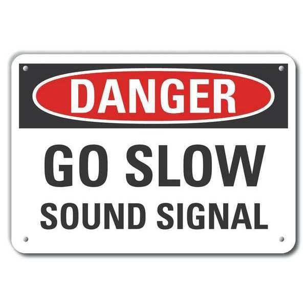 Lyle Reflective Lift Truck Traffic Danger Sign, 10 in H, 14 in W, Aluminum, English, LCU4-0433-RA_14X10 - LCU4-0433-RA_14X10