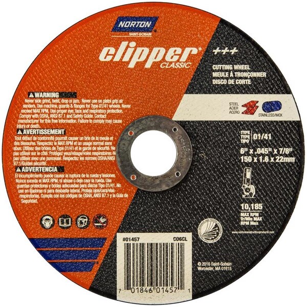Tool Time 6 x 0.87 in. Aluminum Oxide Classic Cut Off Wheel - TO3306836