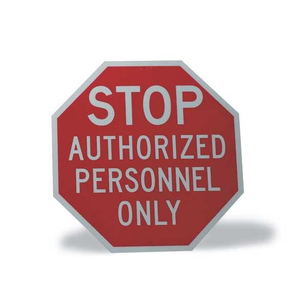 Lyle Admittance Sign, 12 x 12In, WHT/R, AL, ENG, ST-014-12HA - ST-014-12HA