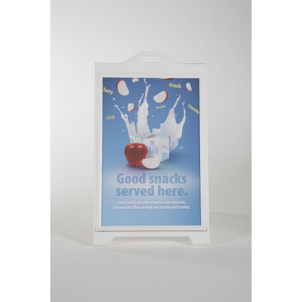 M&T Displays 24W x 36H SignPro Sidewalk Sign with Lens Protective Cover, White - UPSP110024X2000