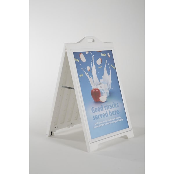 M&T Displays 24W x 36H SignPro Sidewalk Sign with Lens Protective Cover, White - UPSP110024X2000