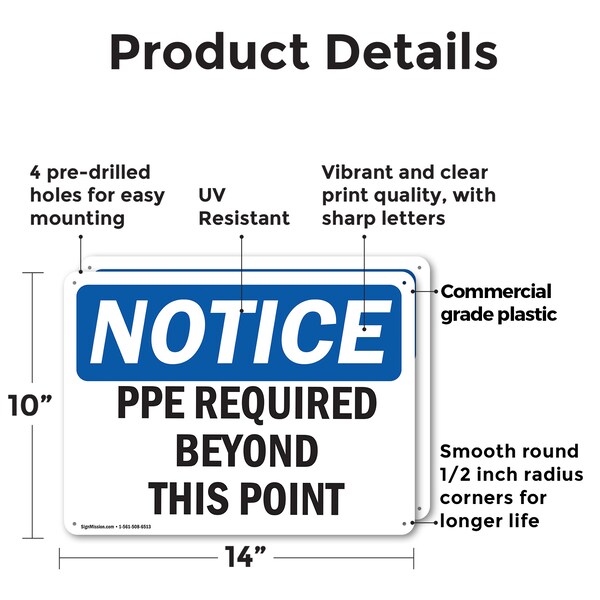 Signmission 10 in Height, 14 in Width, Plastic, Rectangle - OS-2PACK-NS-P-1014-L-17762
