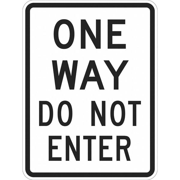 Lyle One Way Traffic Sign, 18 in H, 12 in W, Aluminum, Vertical Rectangle, English, T1-1017-HI_12x18 - T1-1017-HI_12X18