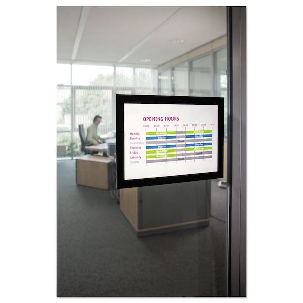 Durable Office Products DURAFRAME Sign Holder, 5 1/2 x 8 1/2, Black Frame, 2/Pack - 491301