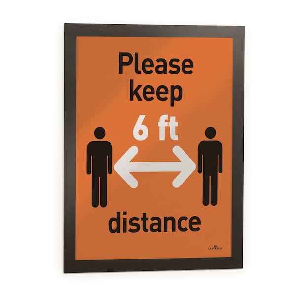 Durable Office Products DURAFRAME Sign Holder, 5 1/2 x 8 1/2, Black Frame, 2/Pack - 491301