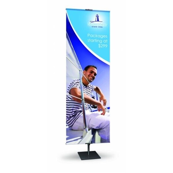 Testrite Visual Products Testrite Visual Products BN1-S Classic Banner Stands 12 in. Classic Banner Stand- Black - BN1-S
