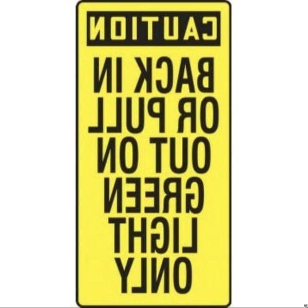 Accuform OSHA CAUTION SAFETY SIGN BACK IN OR MVHR666VP - MVHR666VP