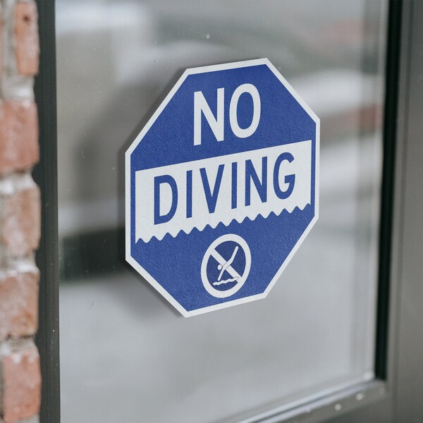 Signmission No Diving, 4 inch X 4 inch, Vinyl Decal, 5PK - OC-D-5PACK-4-130