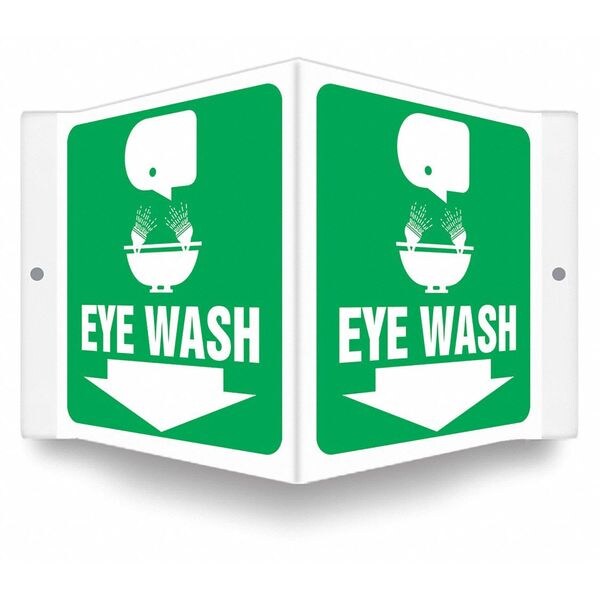 Condor EYE WASH, 8 1/2 in W x 6 in H, V-Shape Projection, PETG, 480Y12 - 480Y12
