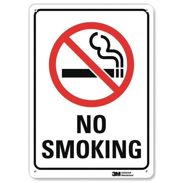 Lyle No Smoking Sign, 14 in H, 10" W, Vertical Rectangle, English, U1-1014-NA_10x14 - U1-1014-NA_10X14