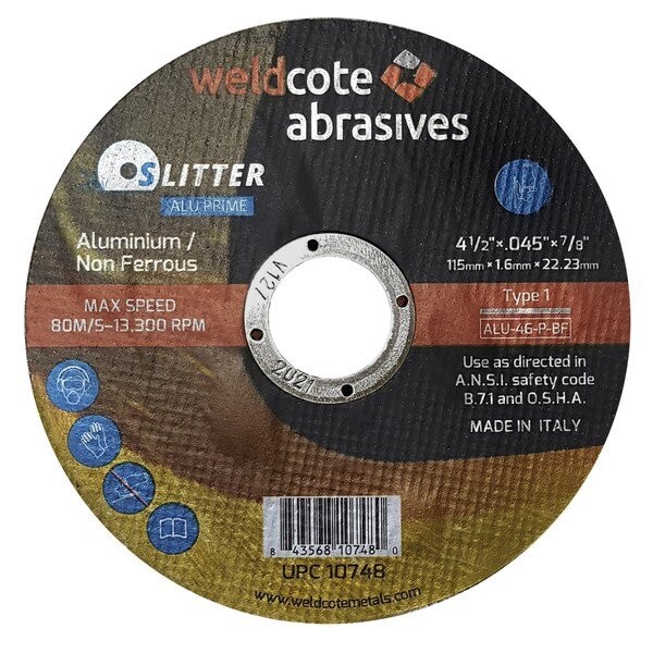 Slitter Alu-Prime 5in x .045in x 7/8 T1 ALU-46-P-BF Cut-off Wheel, 50PK - 10749