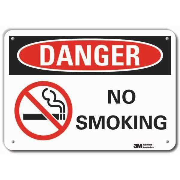Lyle No Smoking Sign, 10" H, 14 in W, Horizontal Rectangle, English, LCU4-0272-RA_14x10 - LCU4-0272-RA_14X10