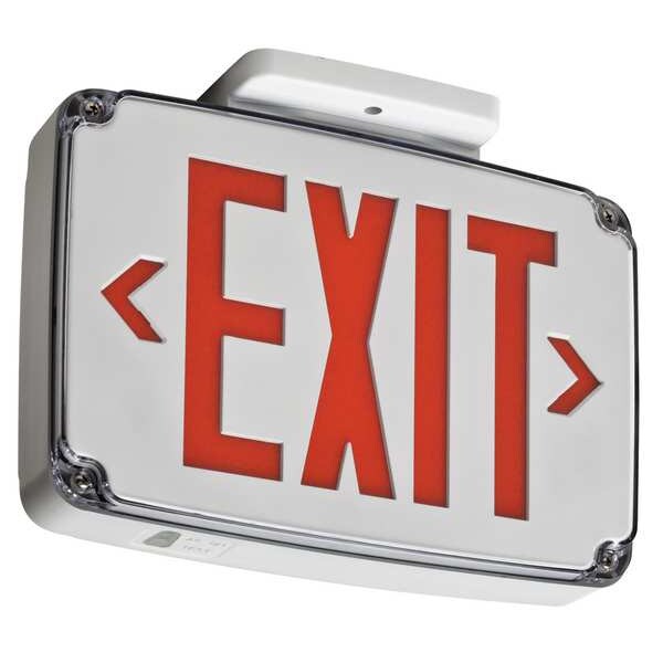 Lithonia Lighting Exit Sign, White, 1 Face(s), LED, Universal Mount, Nickel Cadmium - WLTE W 1 R EL