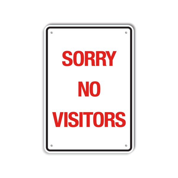 Lyle COVID Plastic Sign, Sorry No Visitors, 7x10 - LCUV-0011-NP_7X10