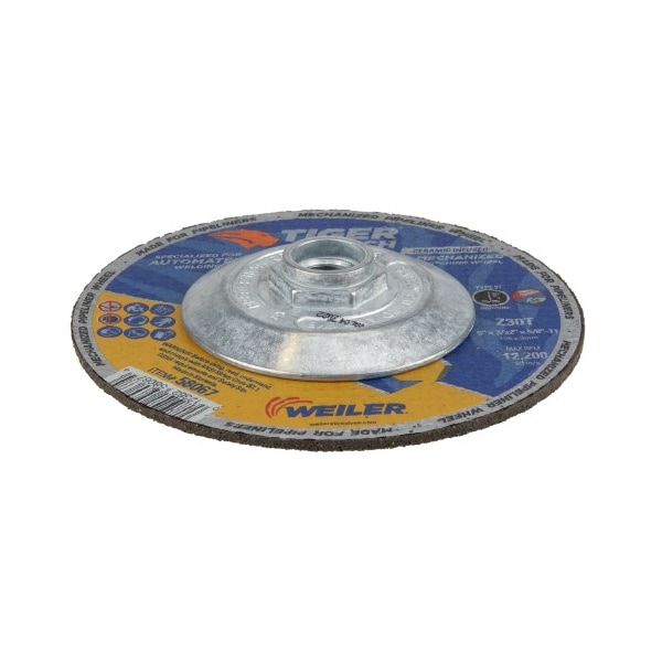 Weiler 5" x 3/32" TIGER Mechanized Pipeline, Z30T, Type 27, 5/8"-11 Nut - 58067