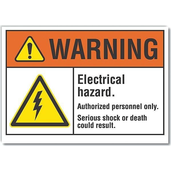 Lyle Decal, Warning Electrical Hazard, 7 x 5", LCU6-0003-ND_7X5 - LCU6-0003-ND_7X5