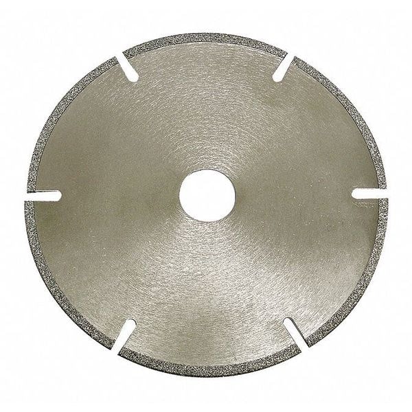 Dynabrade Abrasive Cut-Off Wheel, Gulleted/Slotted, 3 in Dia, 3/8 in Arbor Hole Size, Diamond, 40 Grit - 93658