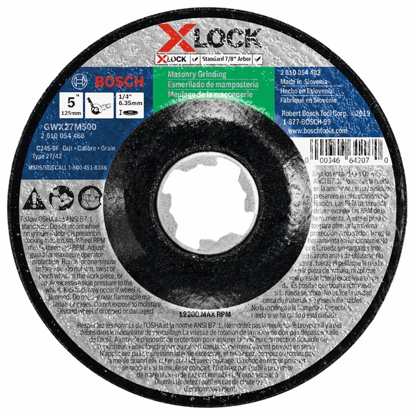Bosch Masonry Grinding T27 5" x 1/4 - GWX27M500