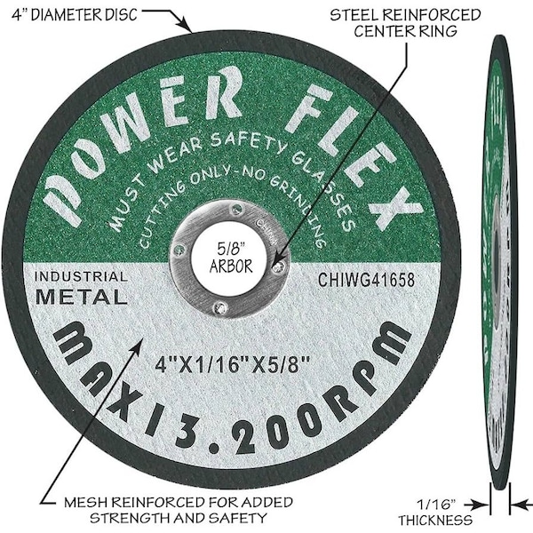 A-Prime 4in x 1/16in x 1/4 T1 A36-R-B Cut-Off Wheel, 50PK - 11098