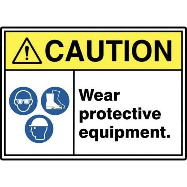 Accuform ANSI ISO CAUTION SAFETY SIGN MRPE648VS - MRPE648VS